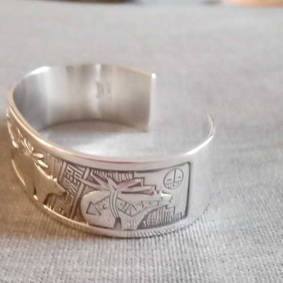VINTAGE STERLING SILVER RODERICK TENERIO BEAR CUFF - Picture 3 of 9